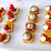 A selection of small, decorative finger food