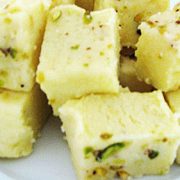 PISTA BARFI A tempting and irresistible treat which is packed with pistachios for a nutty mouthful.