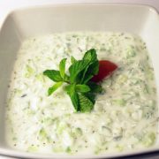 RAITA Natural yogurt with cucumbers, onions and red chillies